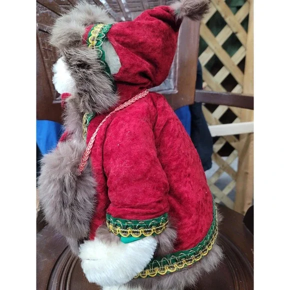 1987 Christmas Mohair Teddy Bear Hollybeary Kringle Beverly Port Gorham Ltd Ed - Picture 5 of 6